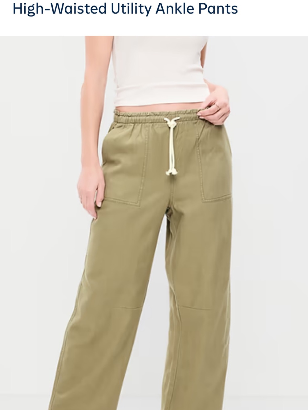 Old Navy High-Waisted Utility Ankle Pants - Olive